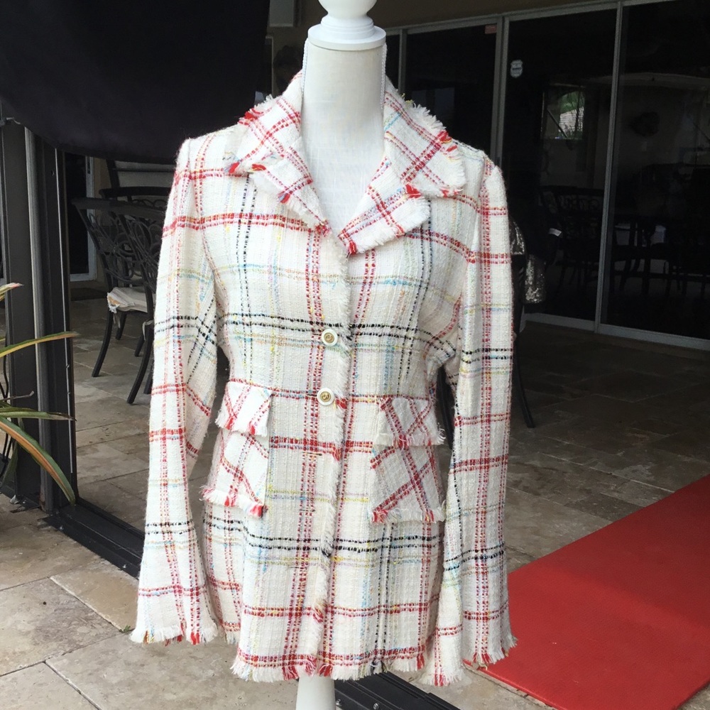 Custom Chanel Multicolored Collared Boucle Jacket